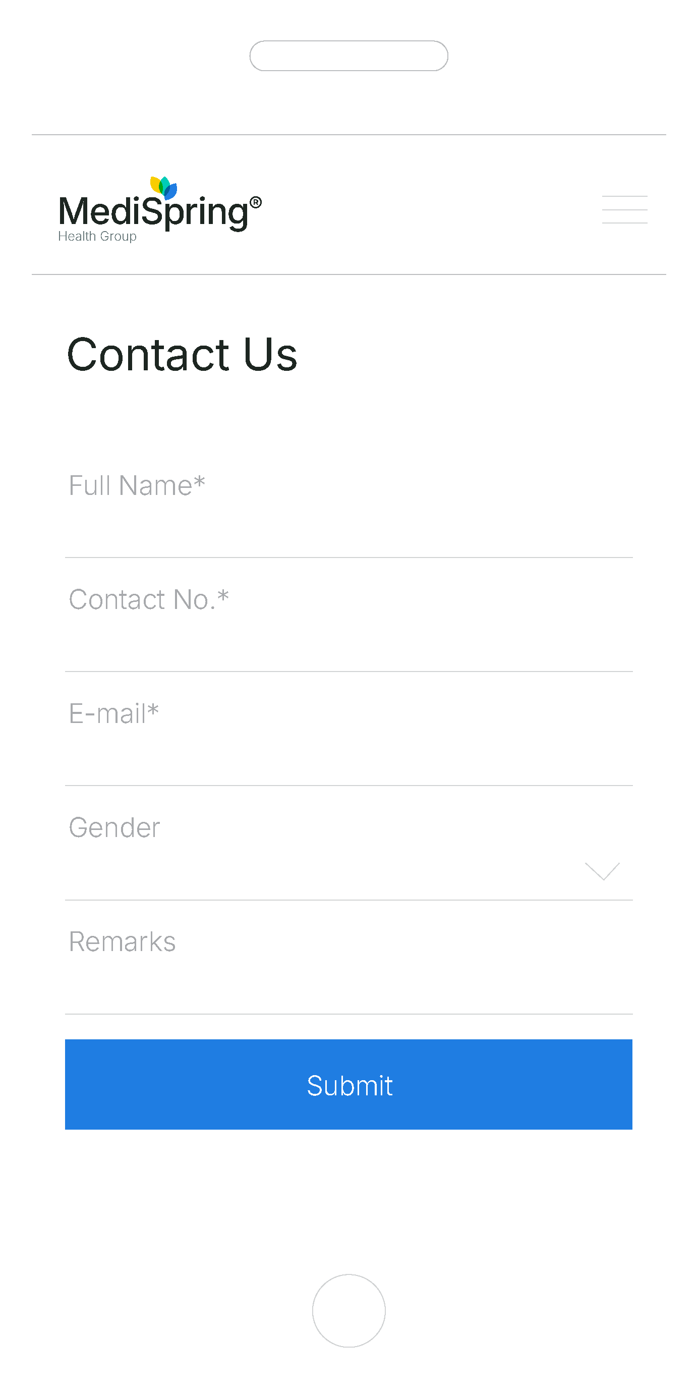 MediSpring mobile view