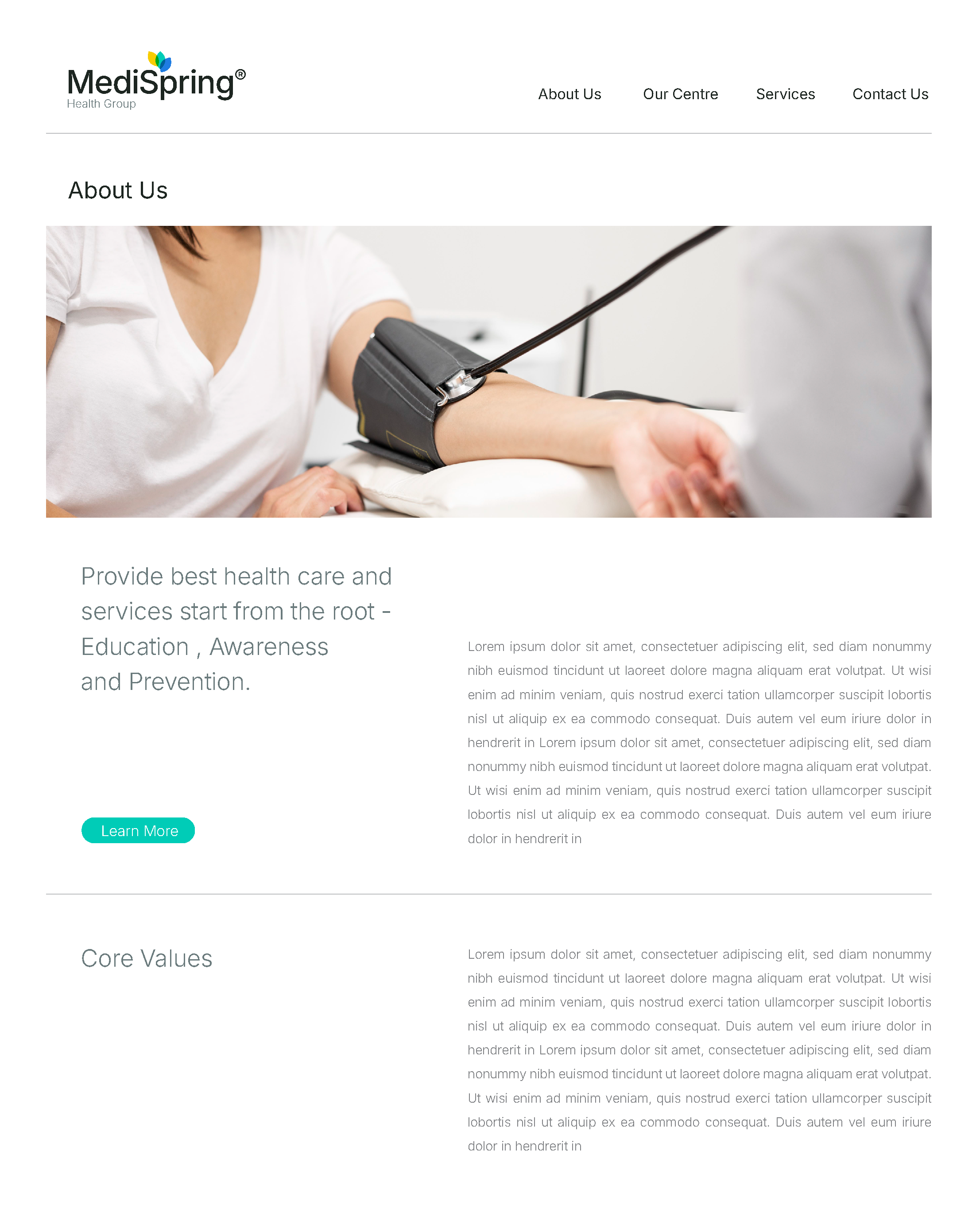 MediSpring website mockup