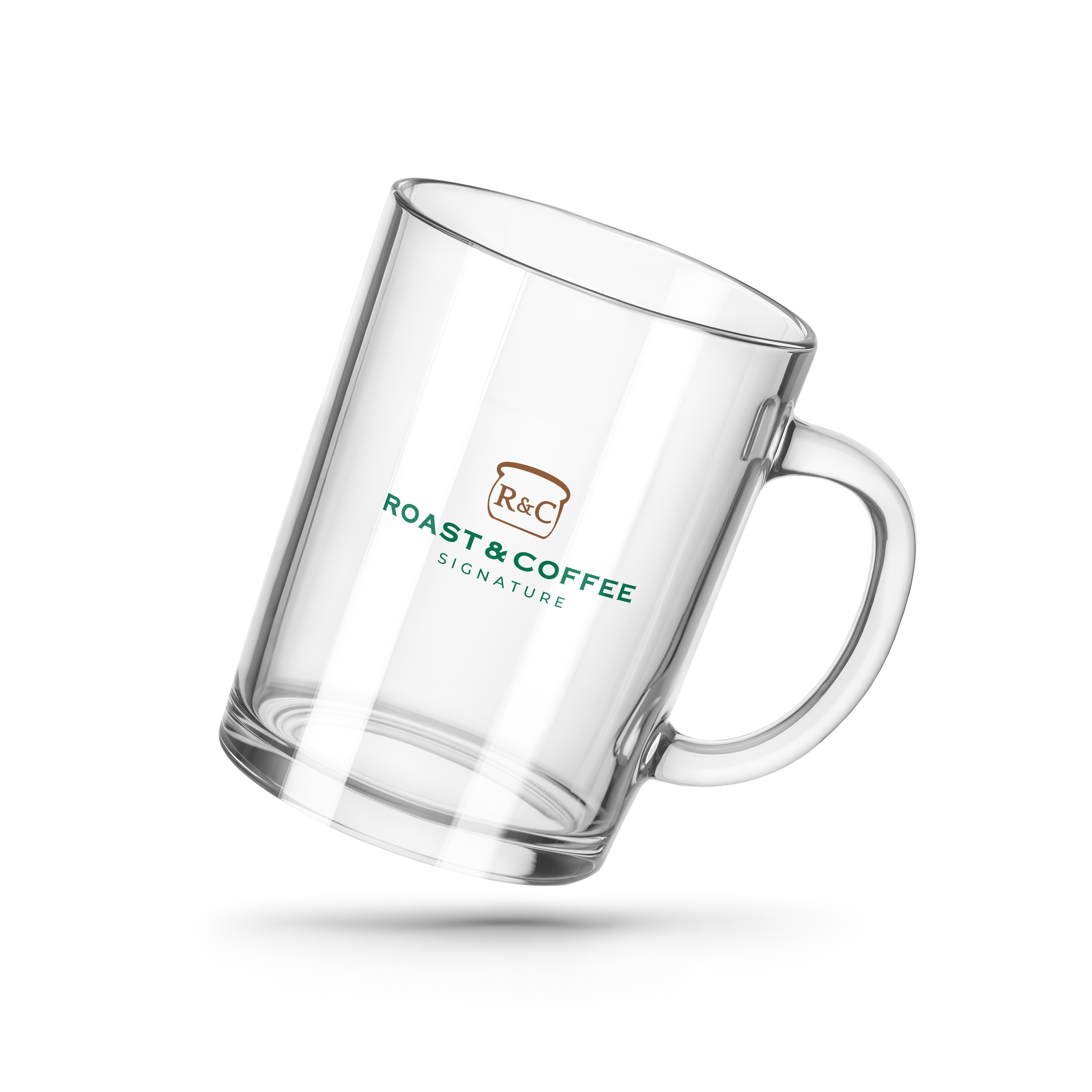 Roast and Coffee glass mug